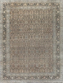 Doris Leslie Blau Meshad Antique Allover Floral Warm Tan Rug - c. 1900