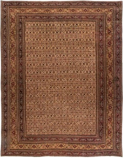 Doris Leslie Blau Meshad Antique Allover Warm Tan Hand-Knotted Carpet - c. 1900