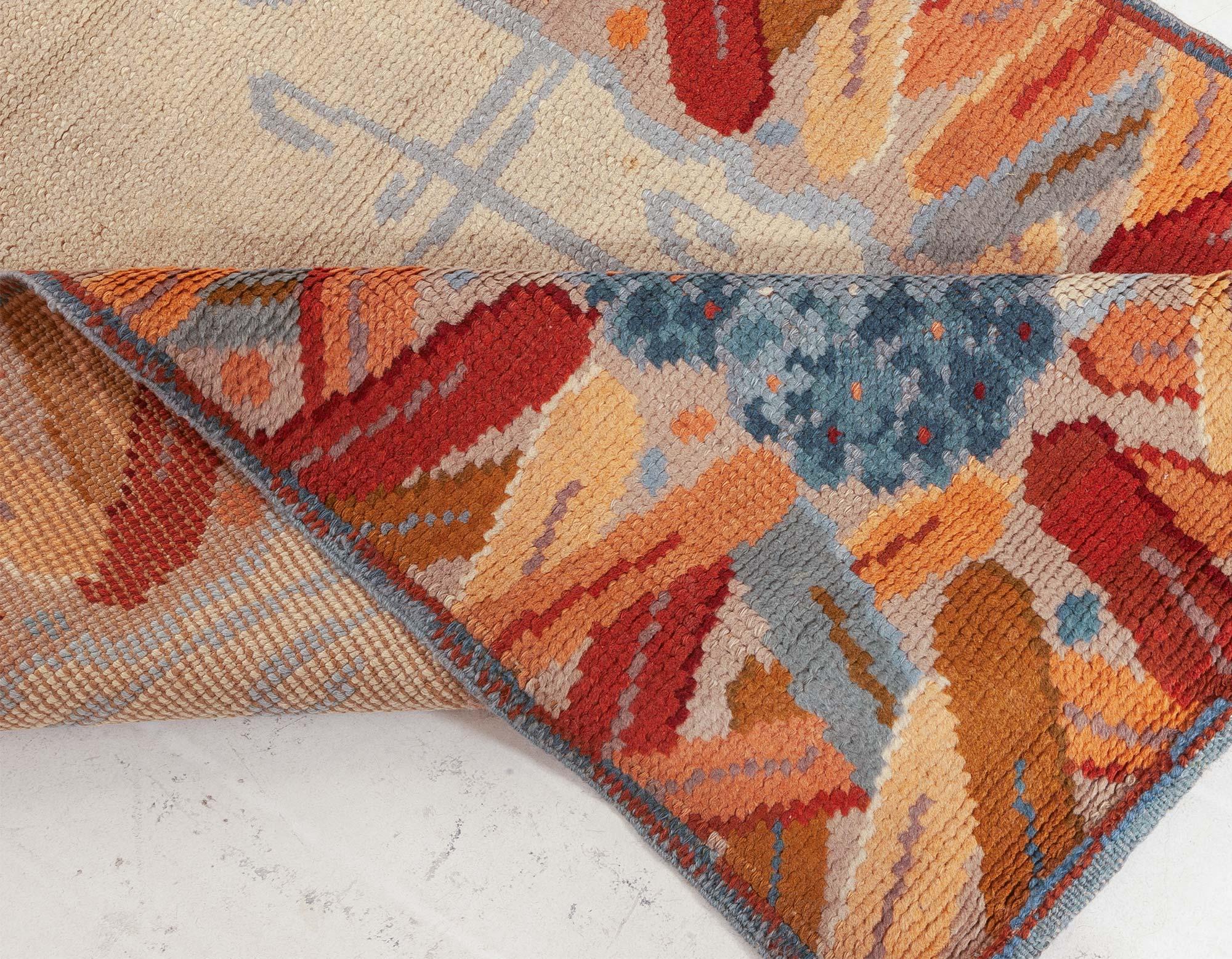 20th Century Doris Leslie Blau Mid-20th century Art Deco Handmade Wool Rug For Sale