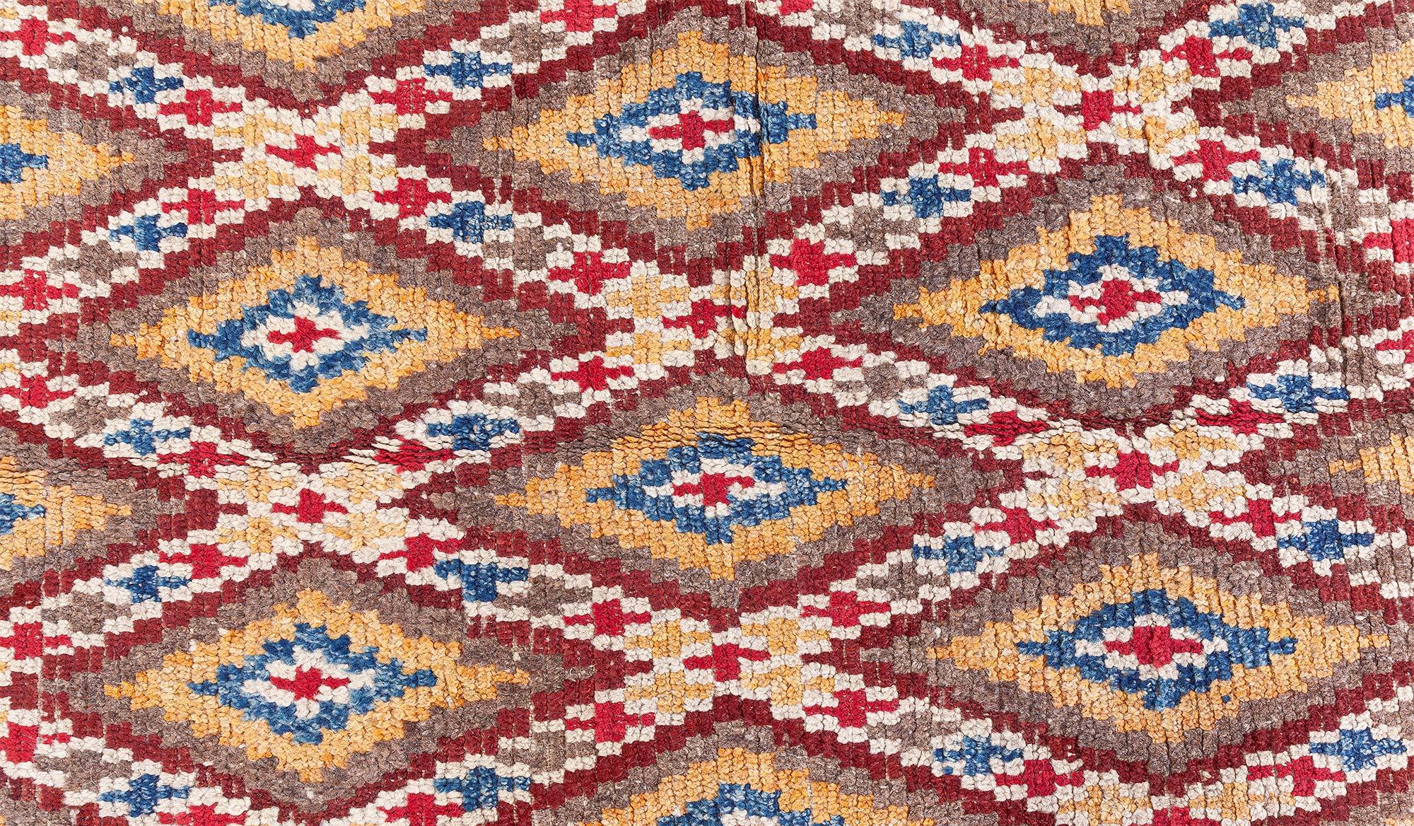 Doris Leslie Blau Alfombra marroquí de lana hecha a mano a mediados del siglo XX Tribal en venta