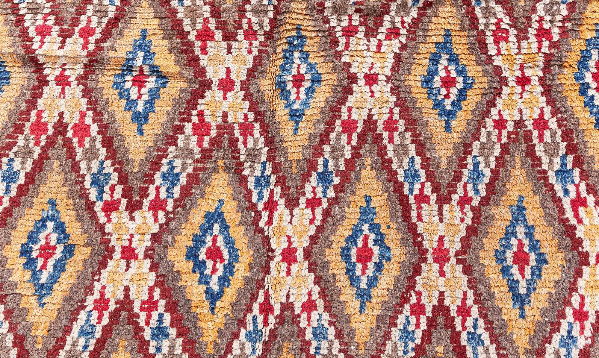 Doris Leslie Blau Alfombra marroquí de lana hecha a mano a mediados del siglo XX Marroquí en venta