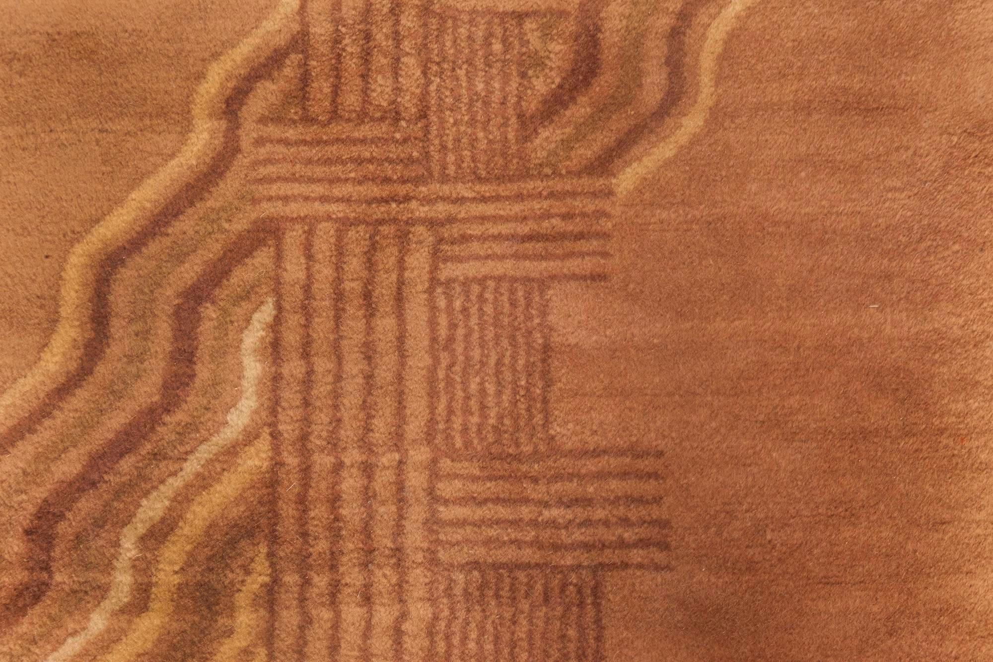 Doris Leslie Blau Mid-20th century Chinese Art Deco Handmade Wool Rug Art Decó en venta