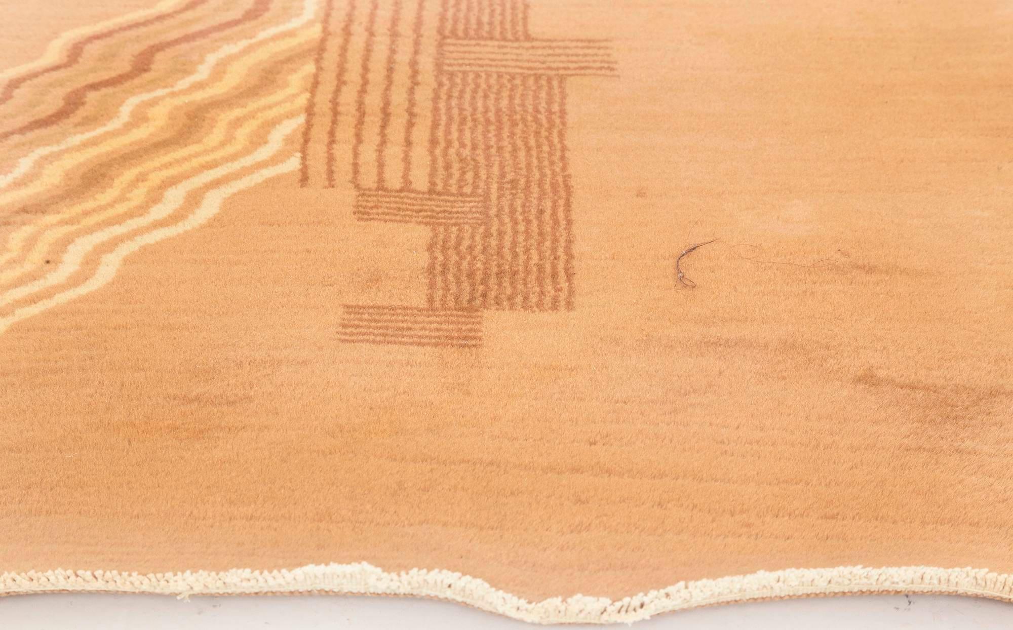 Doris Leslie Blau Mid-20th century Chinese Art Deco Handmade Wool Rug Anudado a mano en venta