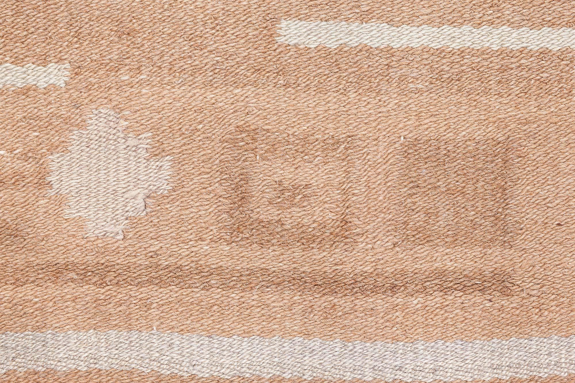 Doris Leslie Blau Mitte des 20. Jahrhunderts Finnisch Braun, Beige Wollteppich im Angebot 2