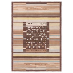 Tappeto Doris Leslie Blau della metà del XX secolo in lana finlandese marrone e beige