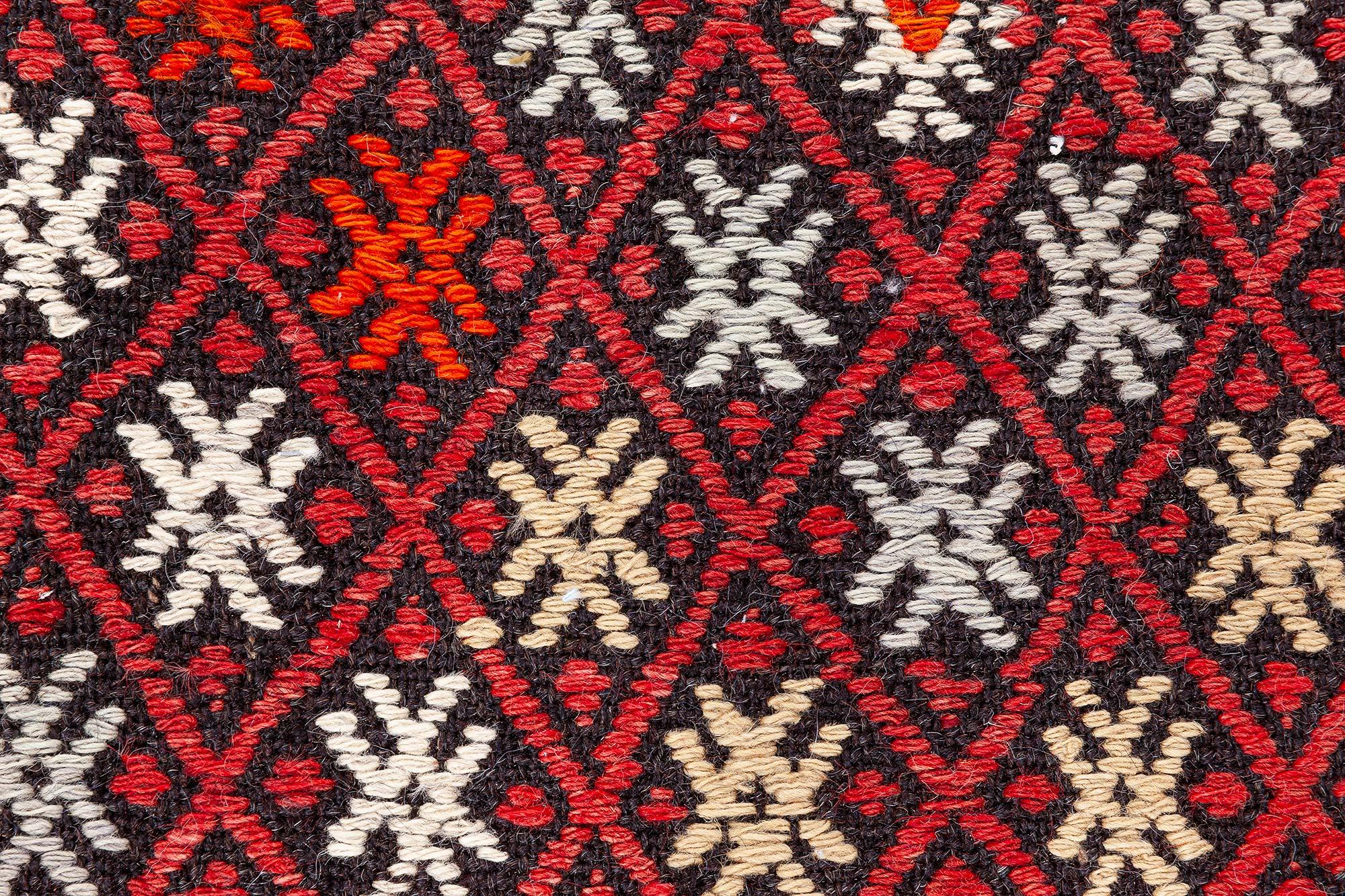 Bohemian Doris Leslie Blau Mid-20th Century Handmade Vintage Rag Rug For Sale