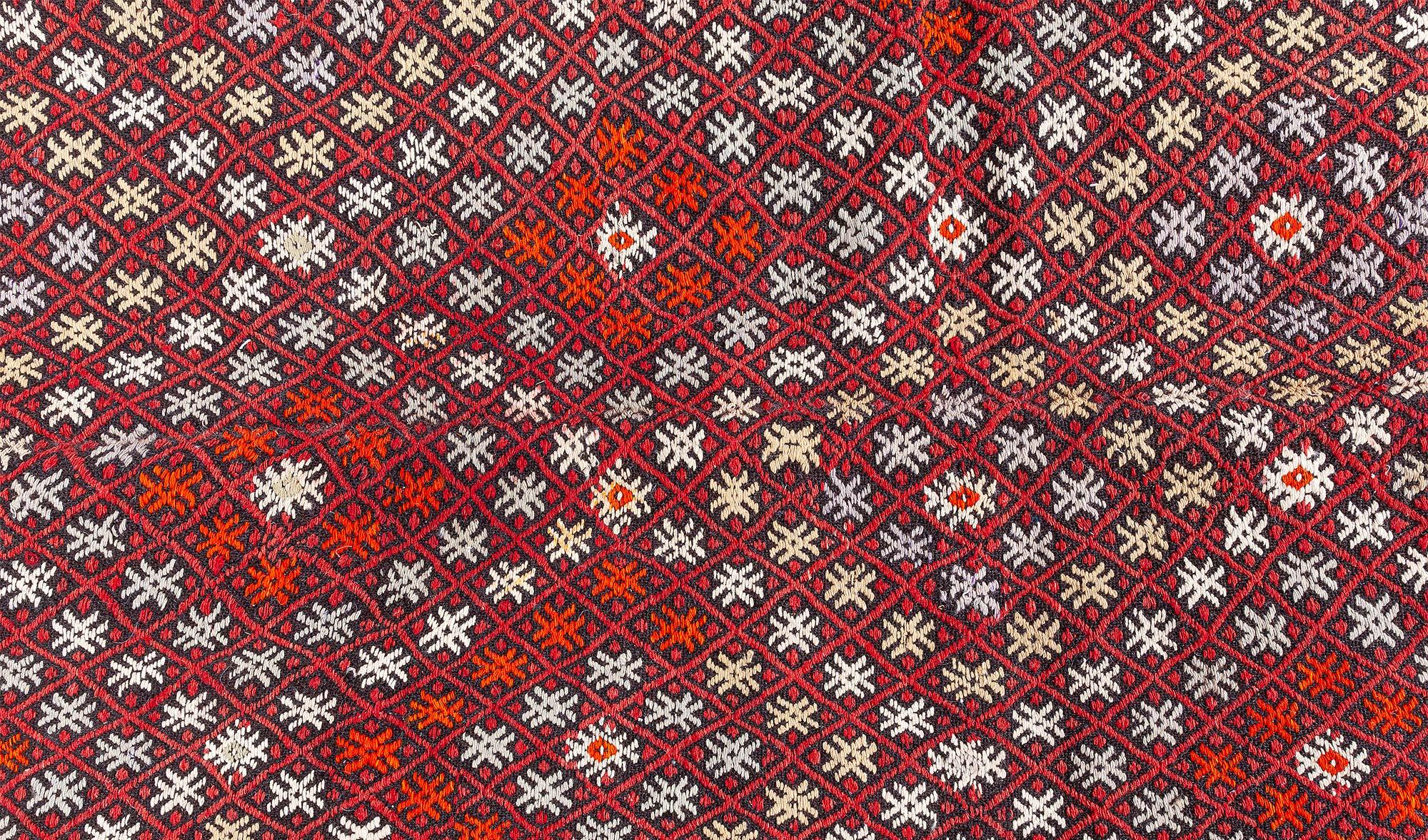 Hand-Knotted Doris Leslie Blau Mid-20th Century Handmade Vintage Rag Rug For Sale