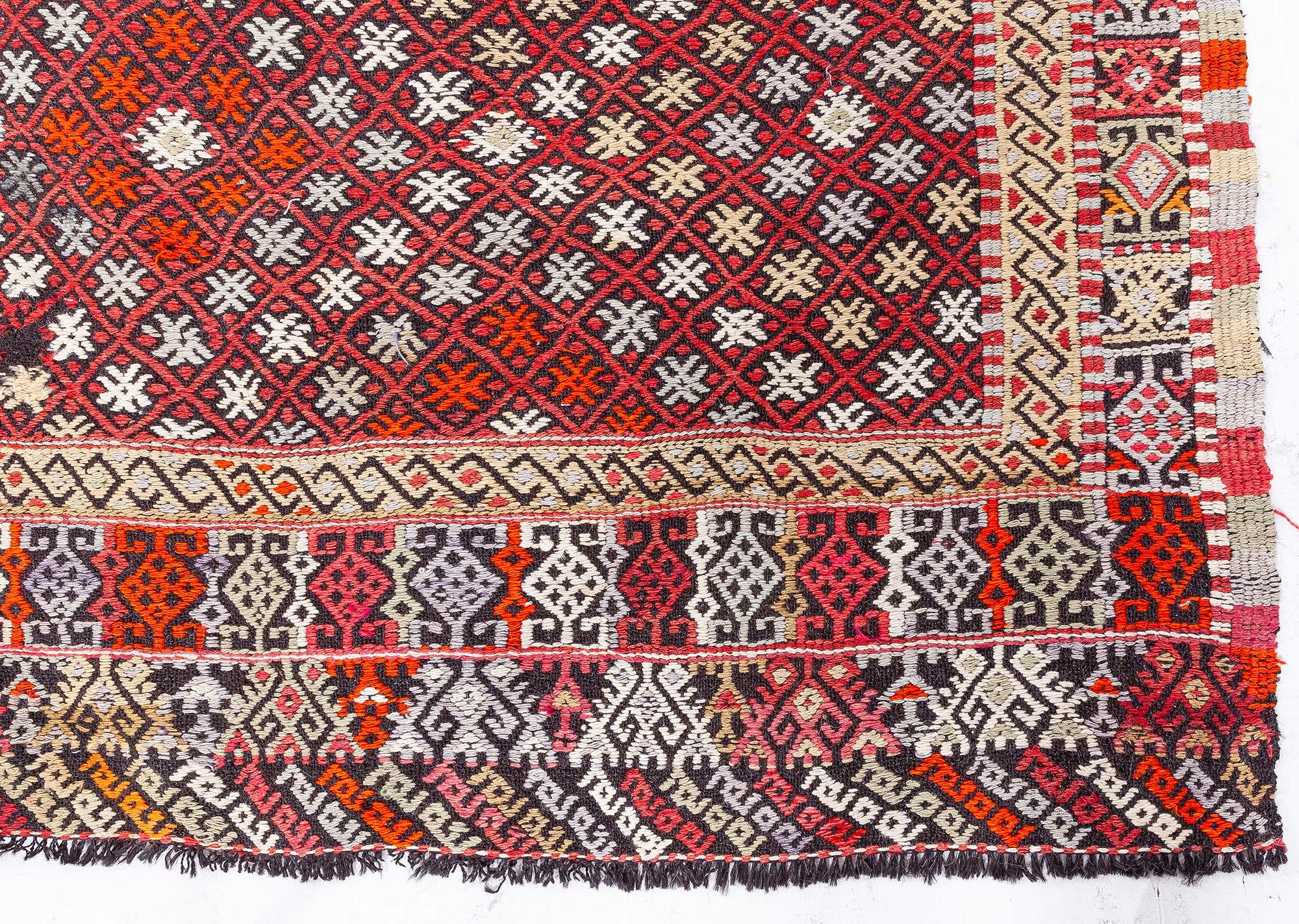 Wool Doris Leslie Blau Mid-20th Century Handmade Vintage Rag Rug For Sale