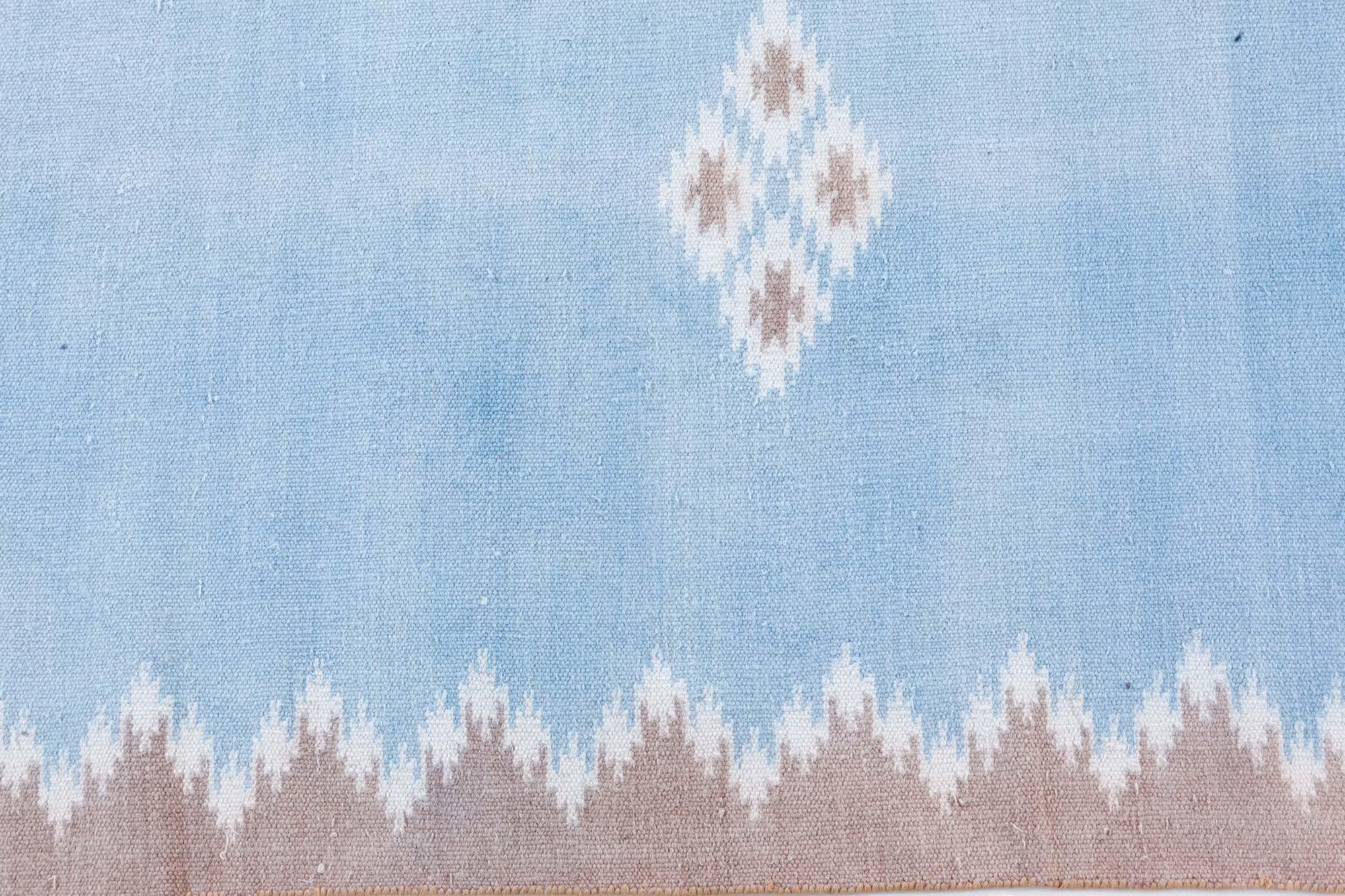 Doris Leslie Blau Indischer Dhurrie-Teppich aus der Mitte des 20. (Moderne der Mitte des Jahrhunderts) im Angebot