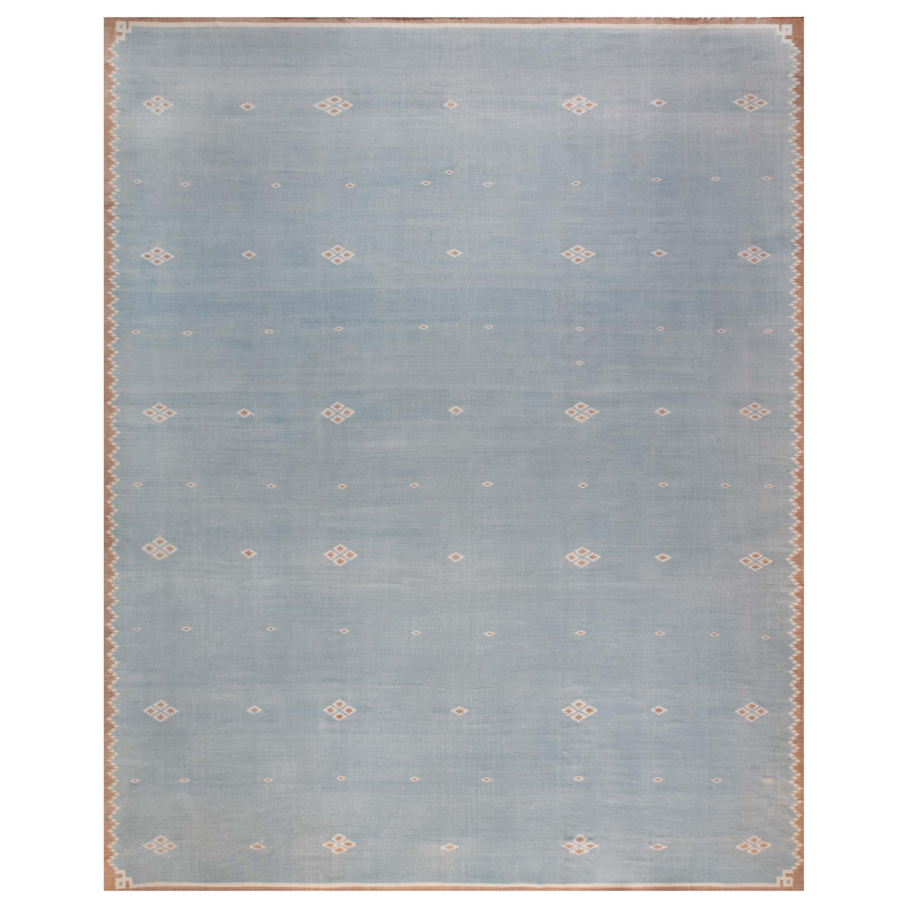 Doris Leslie Blau Tappeto indiano Dhurrie della metà del XX secolo
