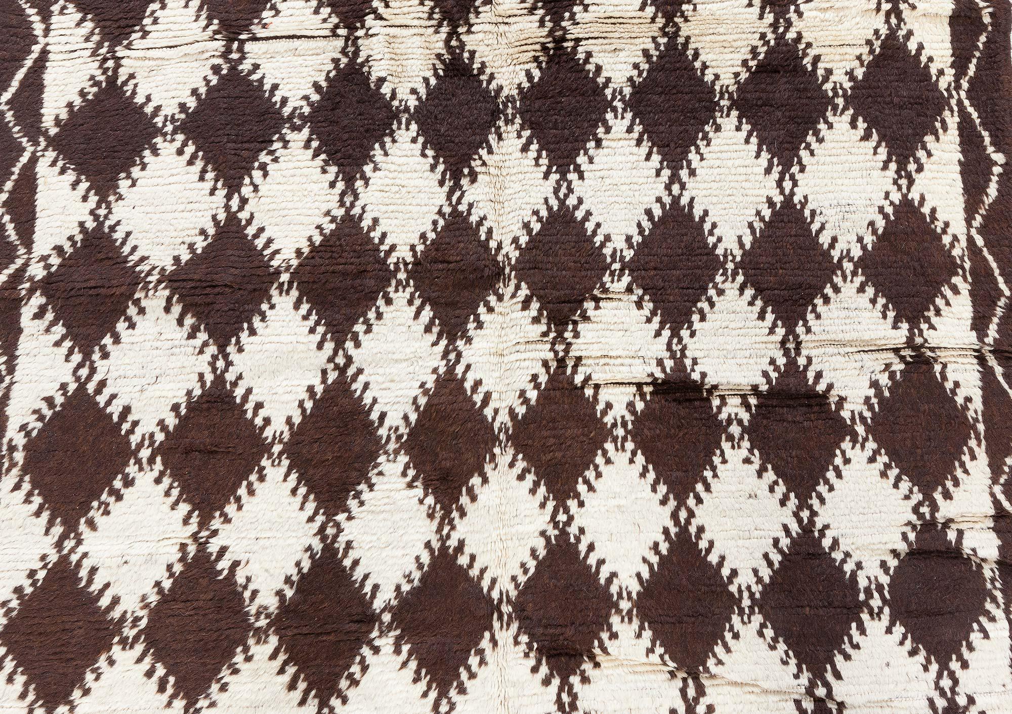 Doris Leslie Blau Mitte des 20. Jahrhunderts Marokkanischer Handgefertigter Wollteppich im Zustand „Gut“ im Angebot in New York, NY