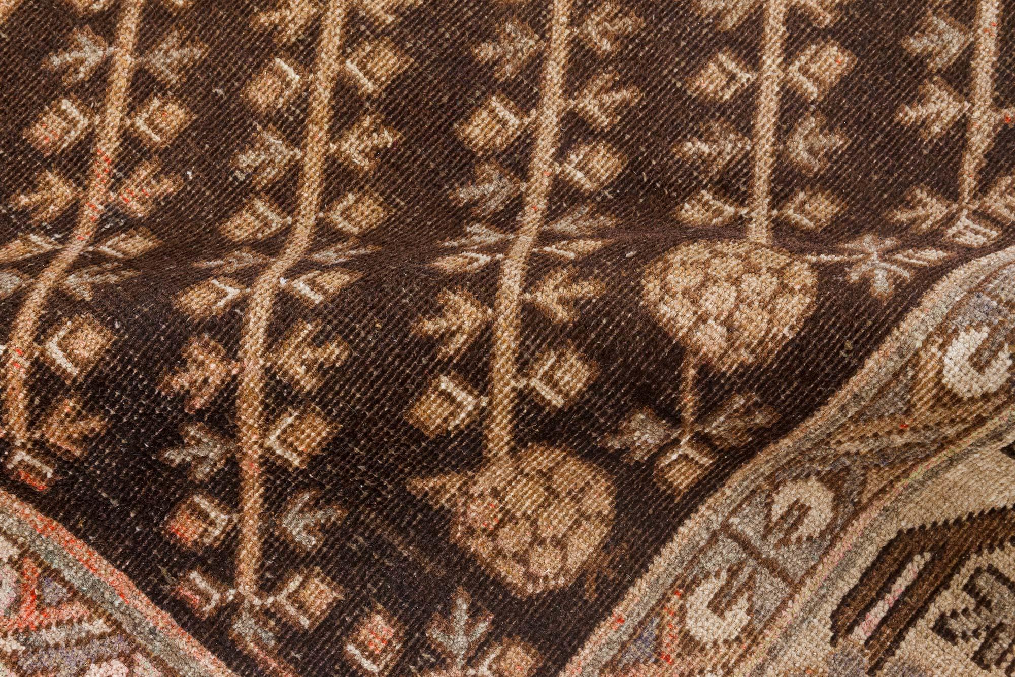 Doris Leslie Blauer Samarkand Handgefertigter Wollteppich aus der Mitte des 20. Jahrhunderts (Moderne der Mitte des Jahrhunderts) im Angebot
