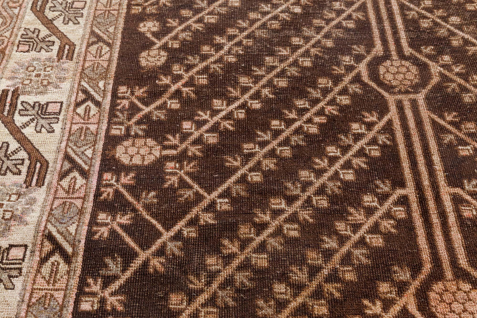 Doris Leslie Blauer Samarkand Handgefertigter Wollteppich aus der Mitte des 20. Jahrhunderts (Handgewebt) im Angebot
