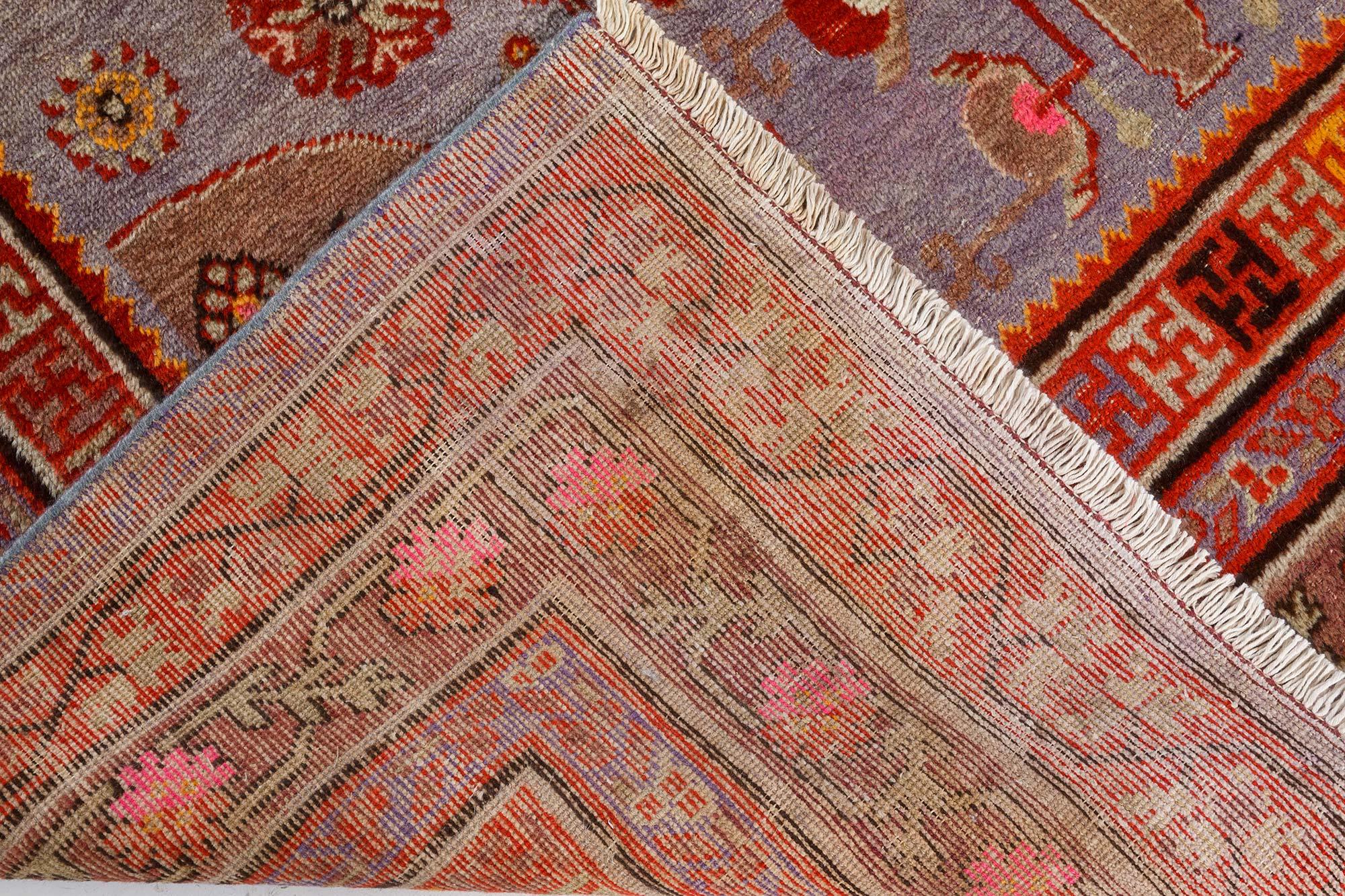 20ième siècle Doris Leslie Blau Tapis de laine Samarkand fait à la main au milieu du 20e siècle en vente