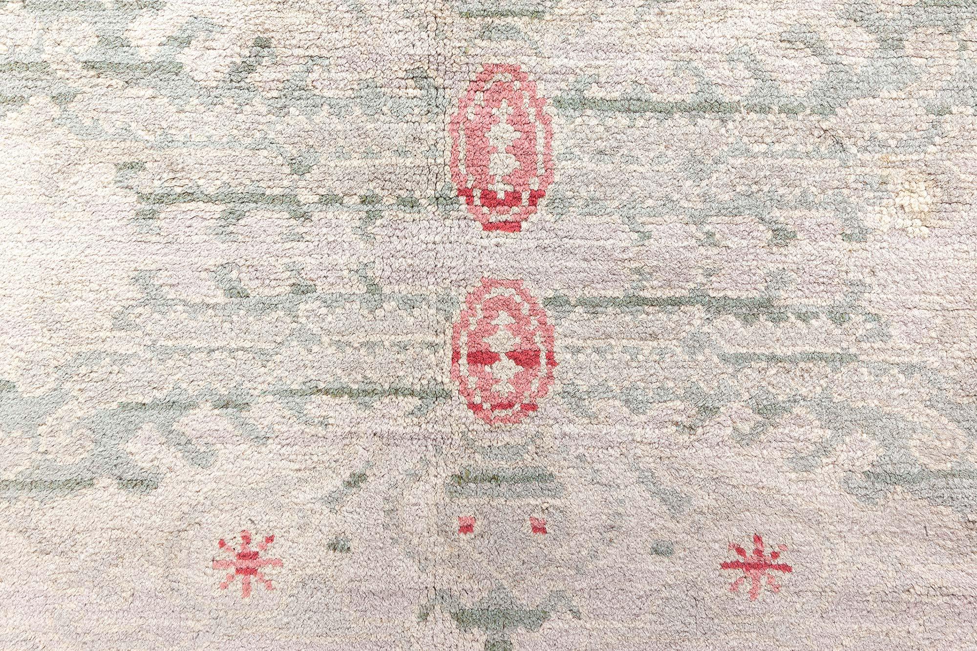 Hand-Woven Doris Leslie Blau Mid-20th century Spanish Floral Handmade Wool Rug For Sale