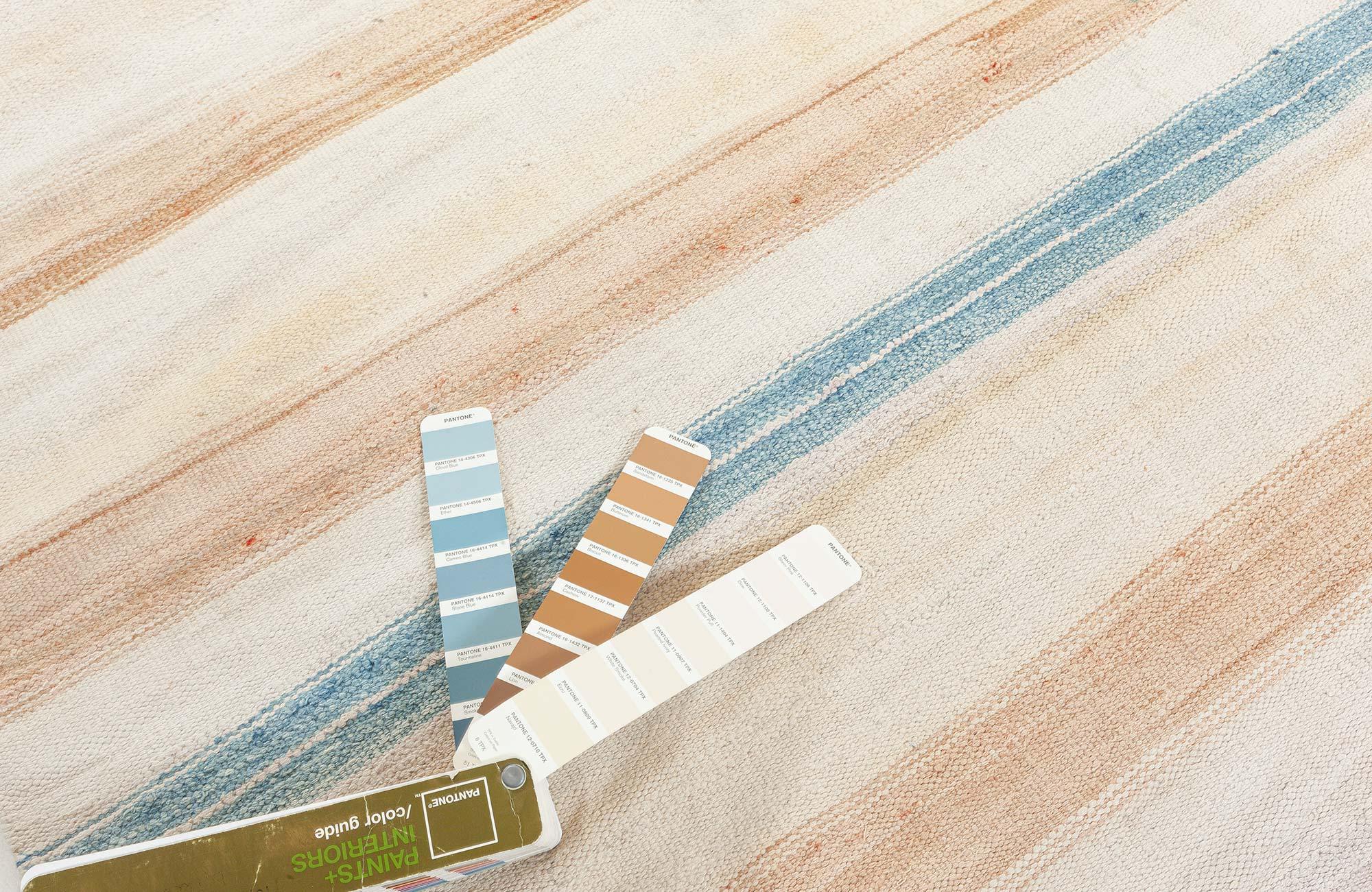 Mid-20th century striped Indian Dhurrie cotton rug.
Size: 11'6