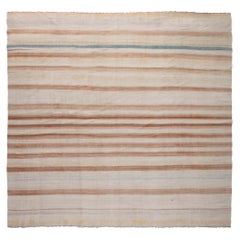 Doris Leslie Blau Mid-20th Century Striped Indian Dhurrie Cotton Rug
