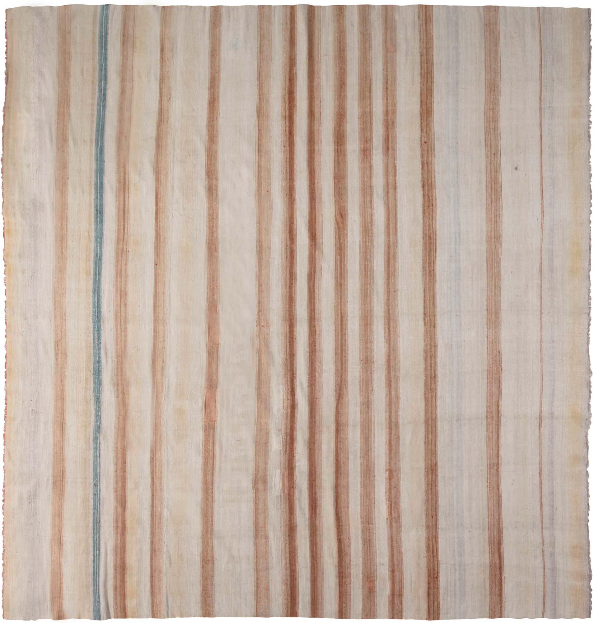 Striped Mid-Century Dhurrie Flatweave Cotton Carpet by Doris Leslie ...
