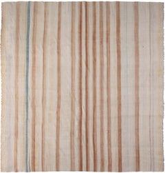 Doris Leslie Blau Mid-20th Century Striped Indian Dhurrie Cotton Rug