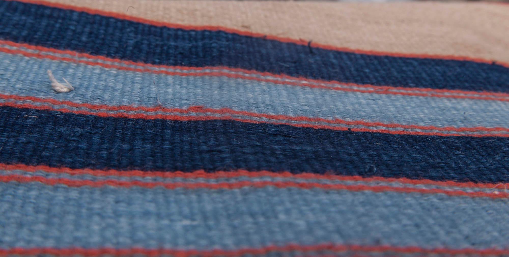 Doris Leslie Blau Mid-20th Century Striped Indian Dhurrie Rug In Good Condition For Sale In New York, NY