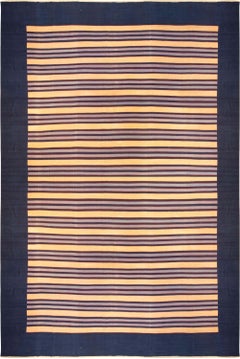 Doris Leslie Blau Mid-20th Century Striped Indian Dhurrie Rug