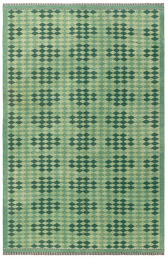 Doris Leslie Blau Mid-20th Century Swedish Double Sided Green Rug