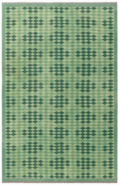 Doris Leslie Blau Mid-20th Century Swedish Double Sided Green Rug