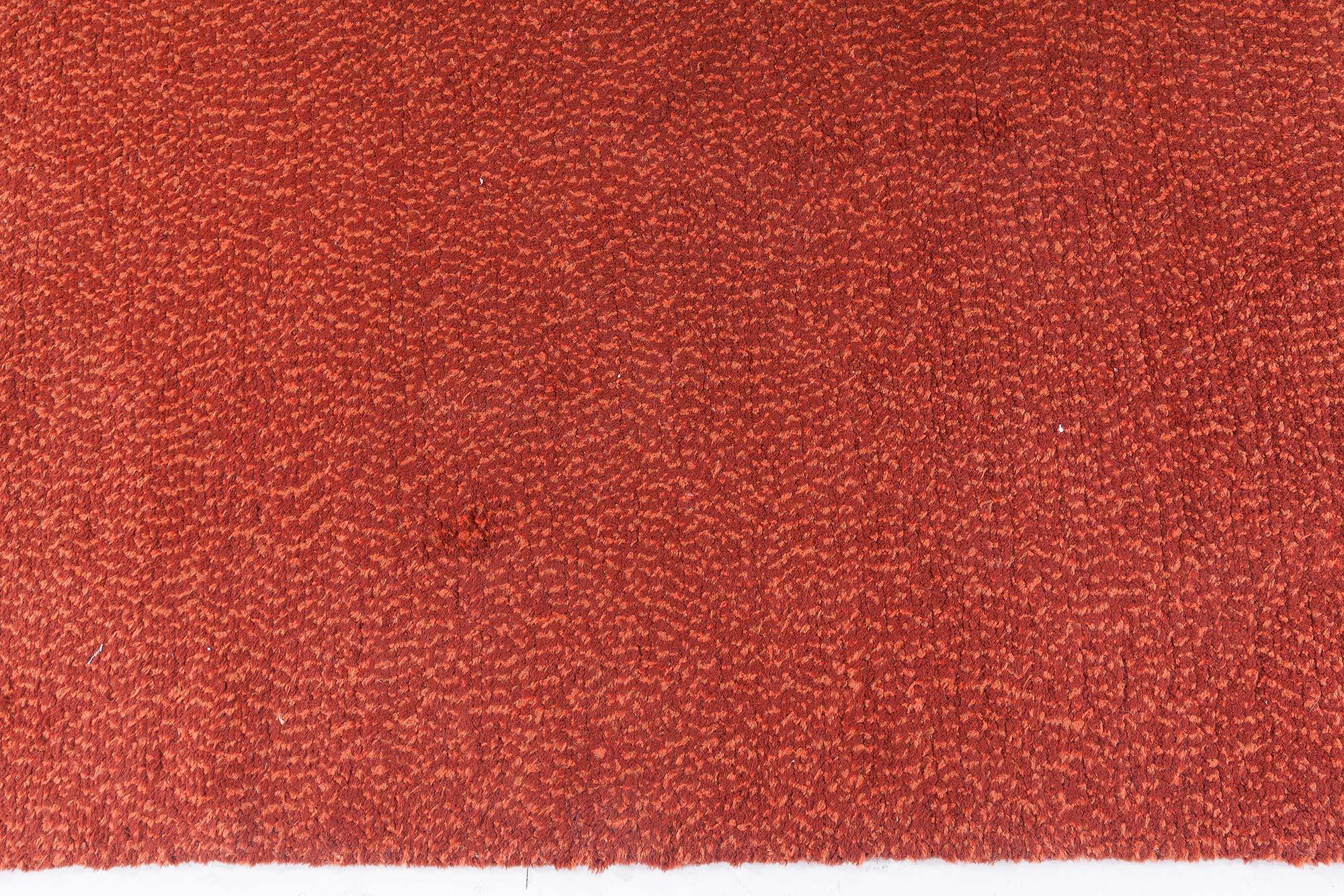 Vintage Swedish Double Woven Pile Rug in Rich Red
Size: 6'10