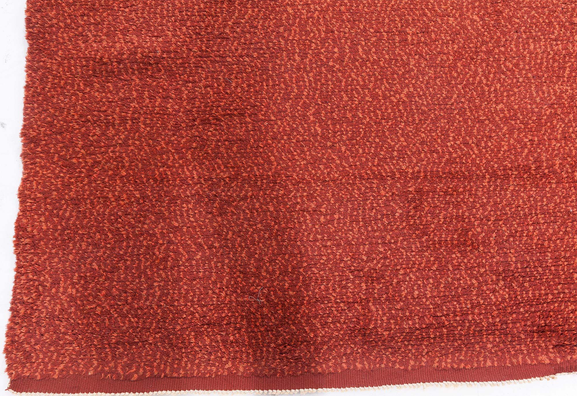 20th Century Vintage Swedish Double Woven Pile Rug in Rich Red, at Doris Leslie Blau For Sale