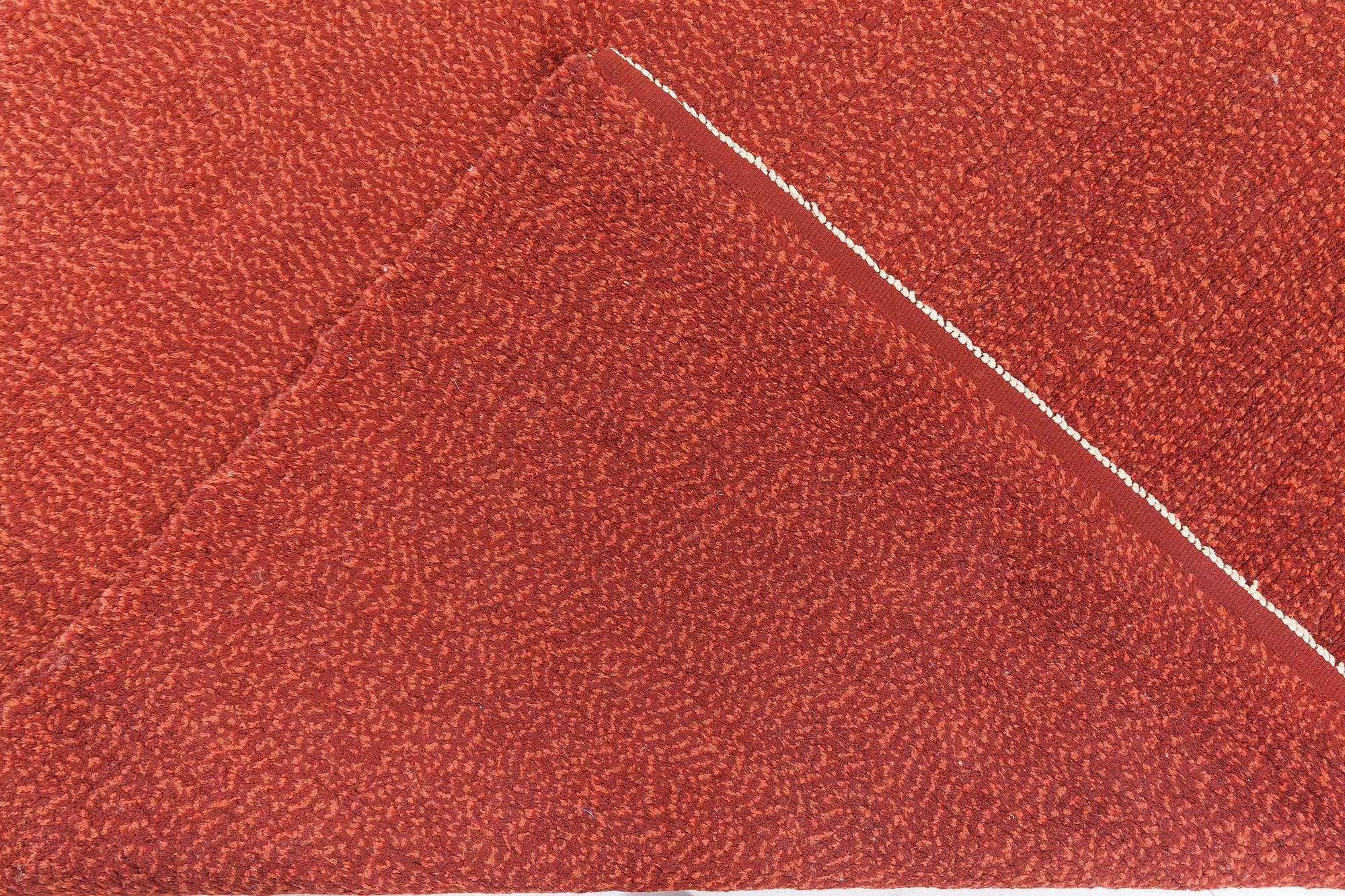 Wool Vintage Swedish Double Woven Pile Rug in Rich Red, at Doris Leslie Blau For Sale