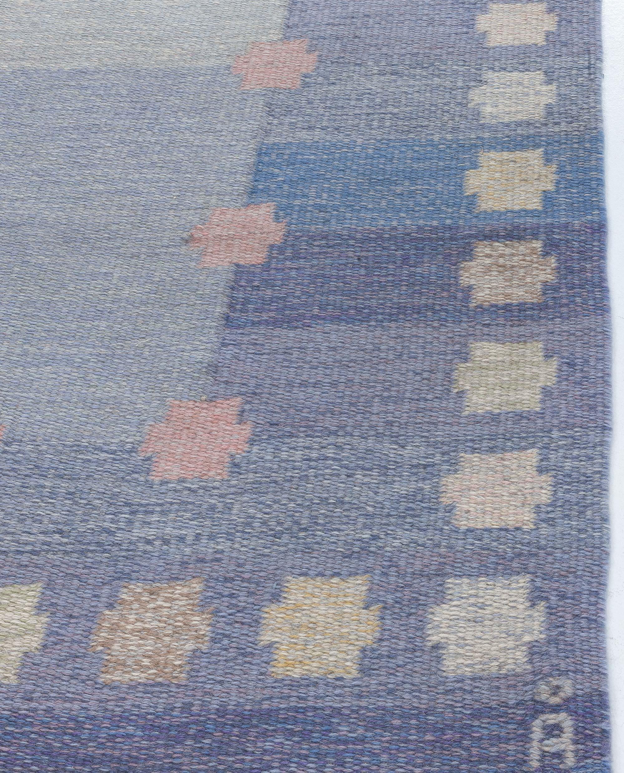 Alfombra sueca vintage de tejido plano de Agda Österberg, en Doris Leslie Blau siglo XX en venta