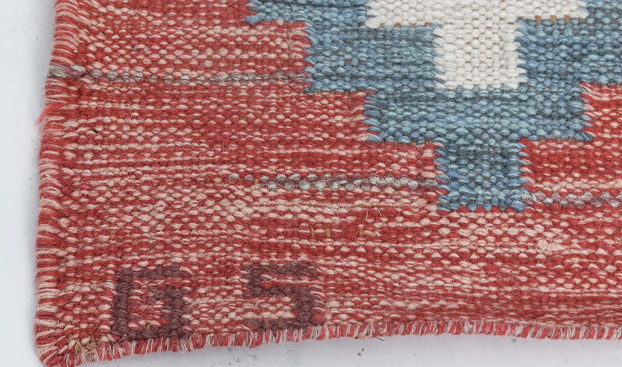 Suédois Tapis de couloir suédois tissé à plat Doris Leslie Blau du milieu du 20e siècle par Sverker Greuholm en vente