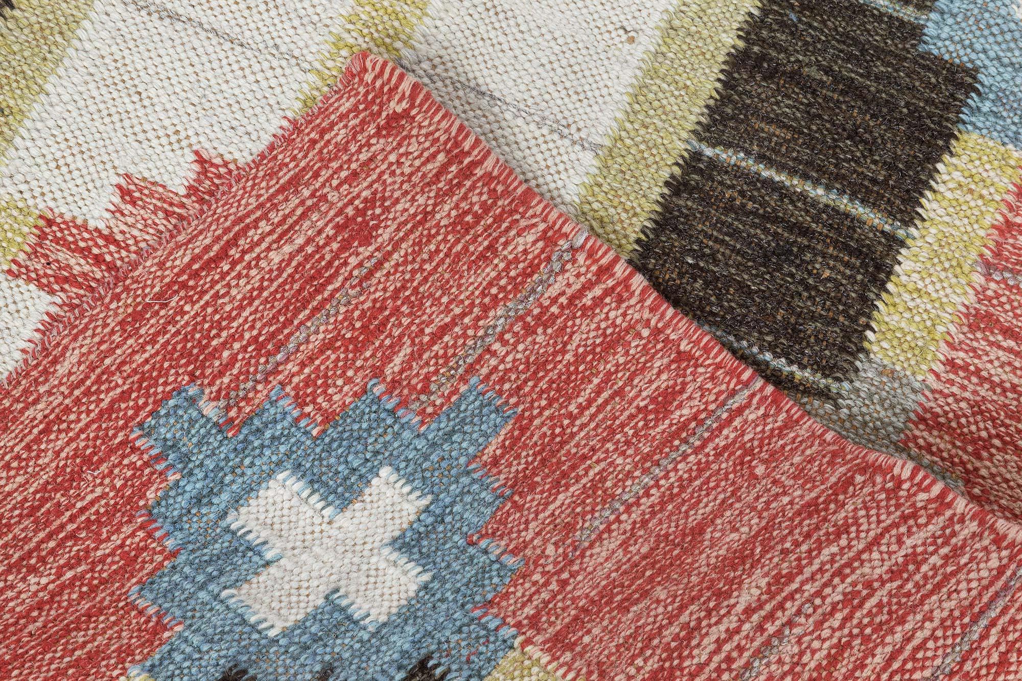 Tapis de couloir suédois tissé à plat Doris Leslie Blau du milieu du 20e siècle par Sverker Greuholm Bon état - En vente à New York, NY