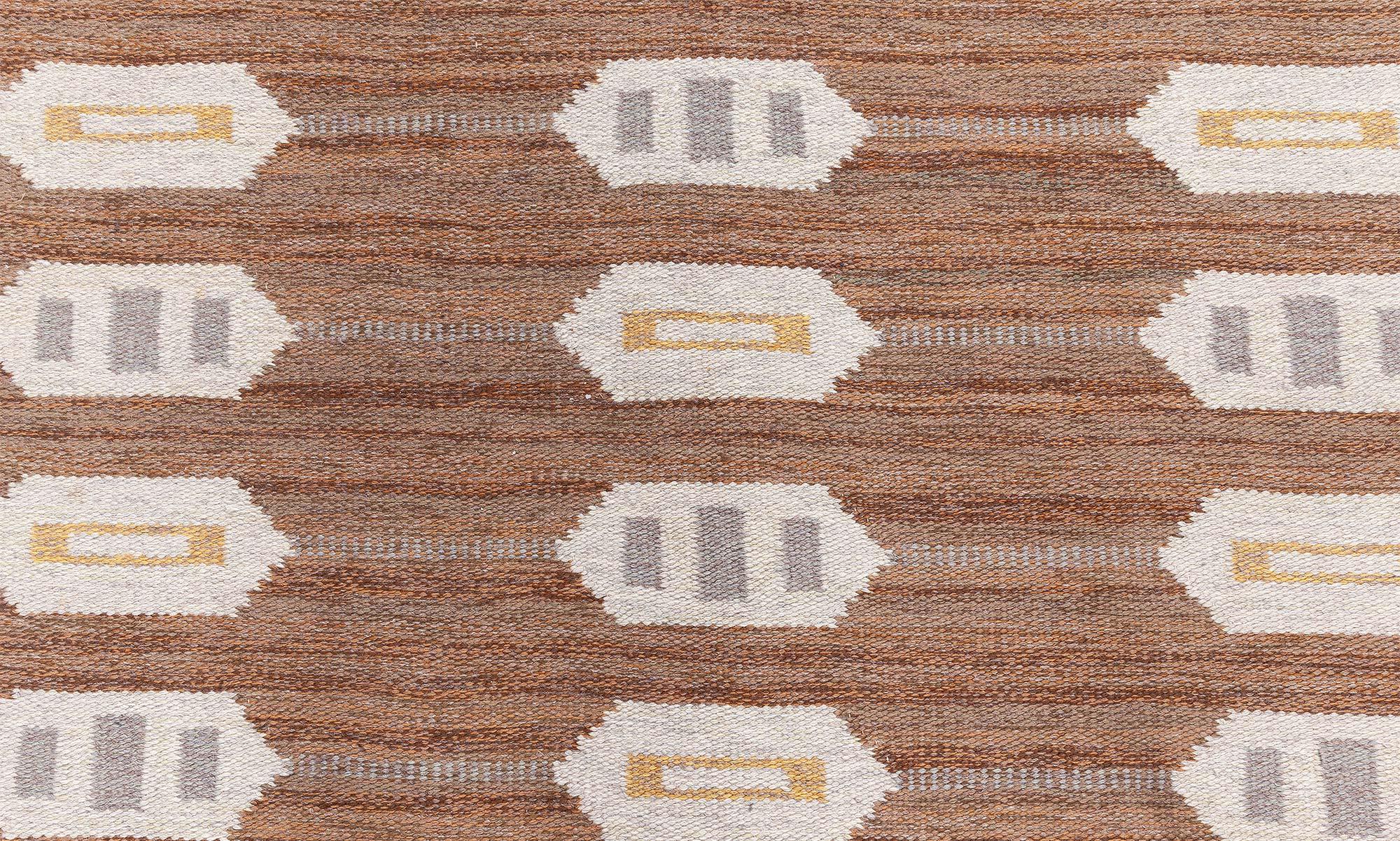 Mid-Century Modern Doris Leslie Blau Mid-20th Century Swedish Flat-weave Wool Rug For Sale
