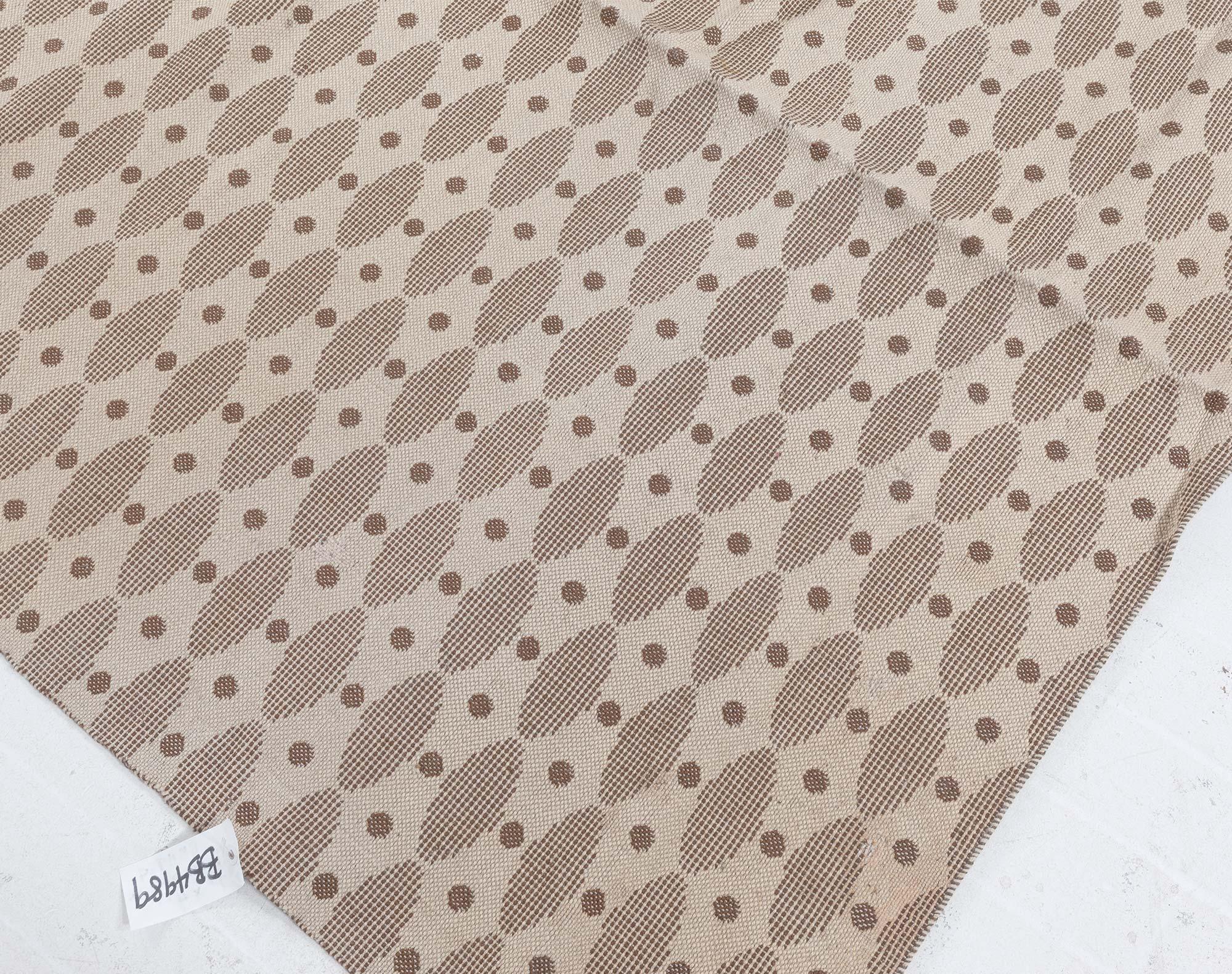 Doris Leslie Blauer schwedischer Flachgewebeteppich im Vintage-Stil (Handgewebt) im Angebot