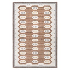 Doris Leslie Blau Tappeto in lana a trama piatta svedese della metà del XX secolo