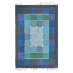 Tapis suédois tissé à plat Doris Leslie Blau du milieu du 20e siècle par Ulla Pakdal
