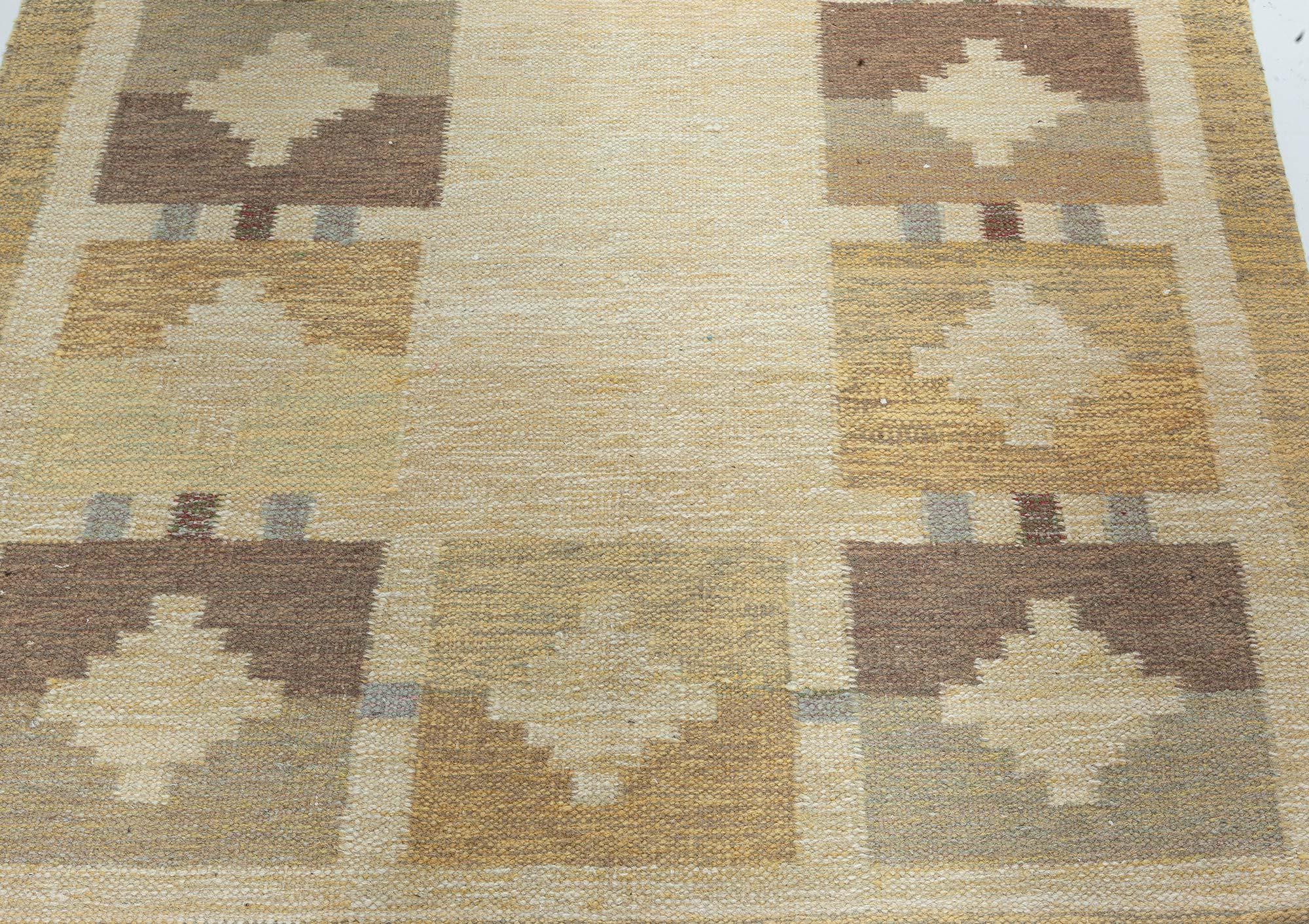 Doris Leslie Blau Mid-20th Century Swedish Flat Woven Rug Moderno de mediados de siglo en venta