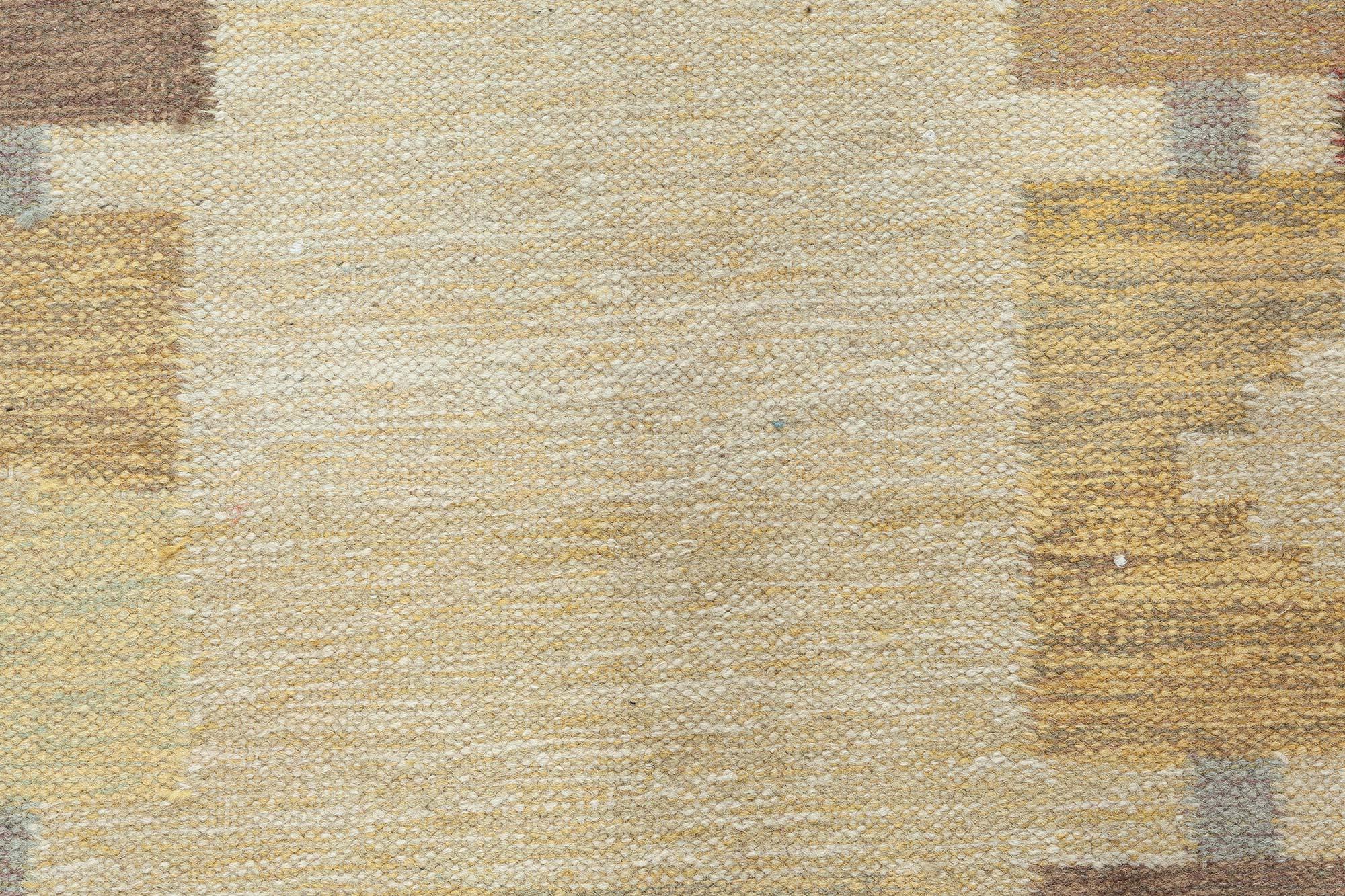 Doris Leslie Blau Mitte des 20. Jahrhunderts Schwedischer Flachgewebe-Teppich (Moderne der Mitte des Jahrhunderts) im Angebot