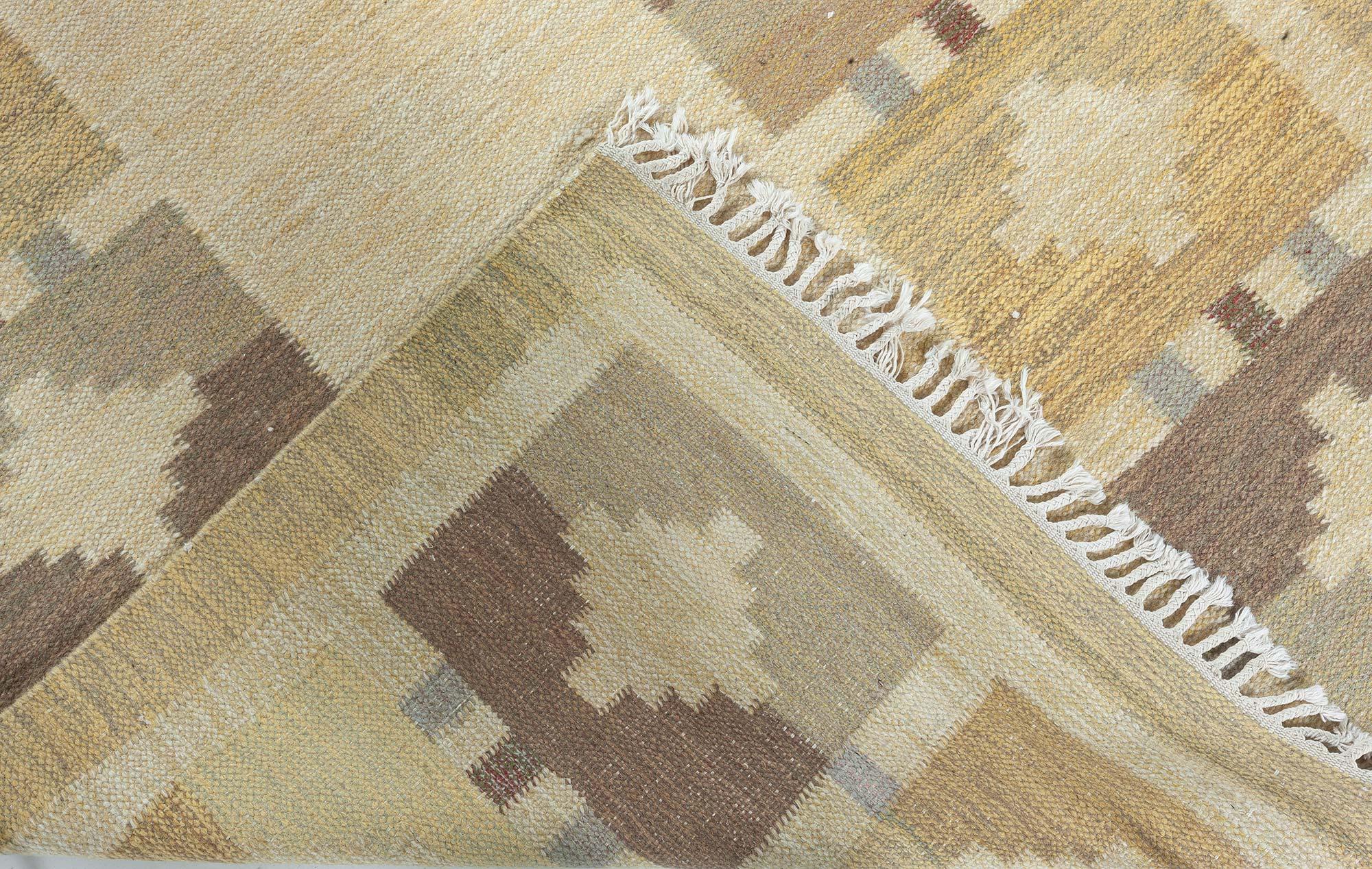 Doris Leslie Blau Mid-20th Century Swedish Flat Woven Rug siglo XX en venta