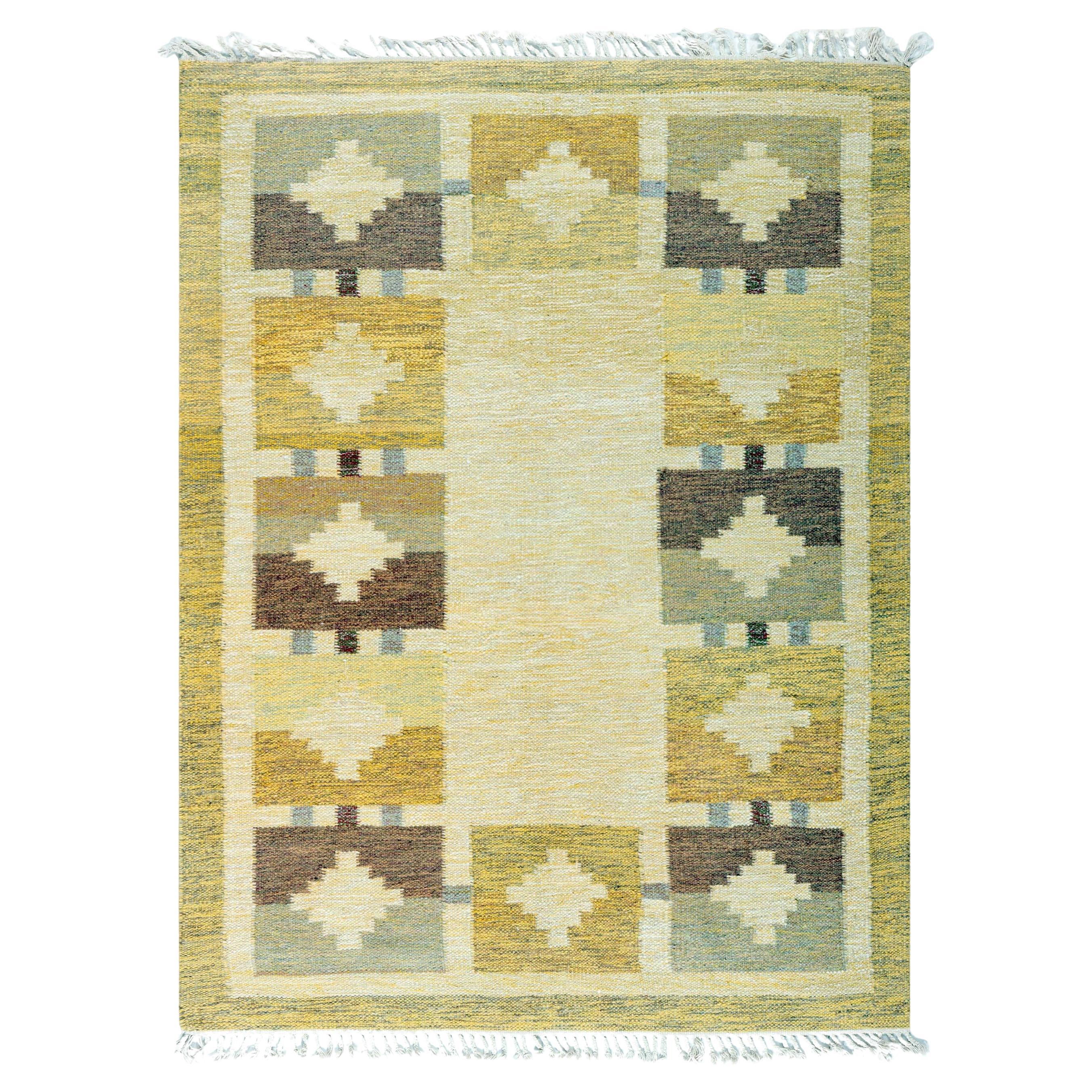 Doris Leslie Blau Mid-20th Century Swedish Flat Woven Rug For Sale