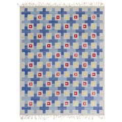 Doris Leslie Blau Mid-20th Century Swedish Geometric Flat Weave Wool Rug
