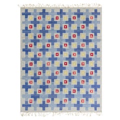 Doris Leslie Blau Mid-20th Century Swedish Geometric Flat Weave Wool Rug