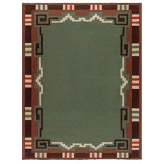 Doris Leslie Blau Mid-20th Century Swedish Green Hand Knotted Wool Rug