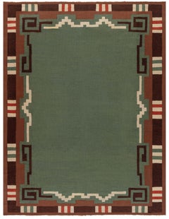 Doris Leslie Blau Mid-20th Century Swedish Green Hand Knotted Wool Rug