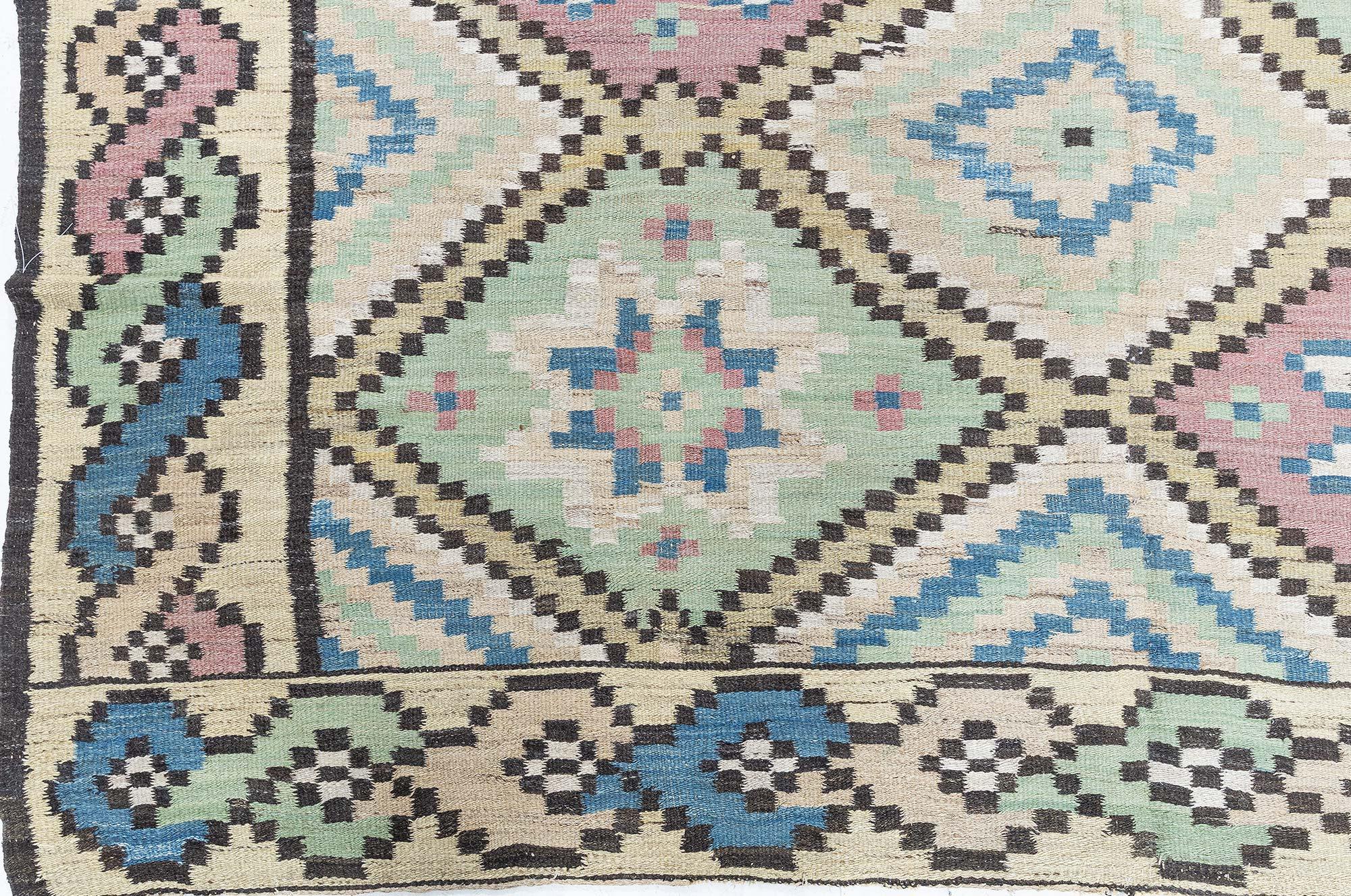 Mid-20th century Swedish Colorful Handmade Wool Rug
Size: 6'2