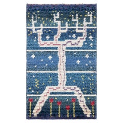 Doris Leslie Blau Mid-20th Century Swedish Navy, Red Handmade Pile Rug