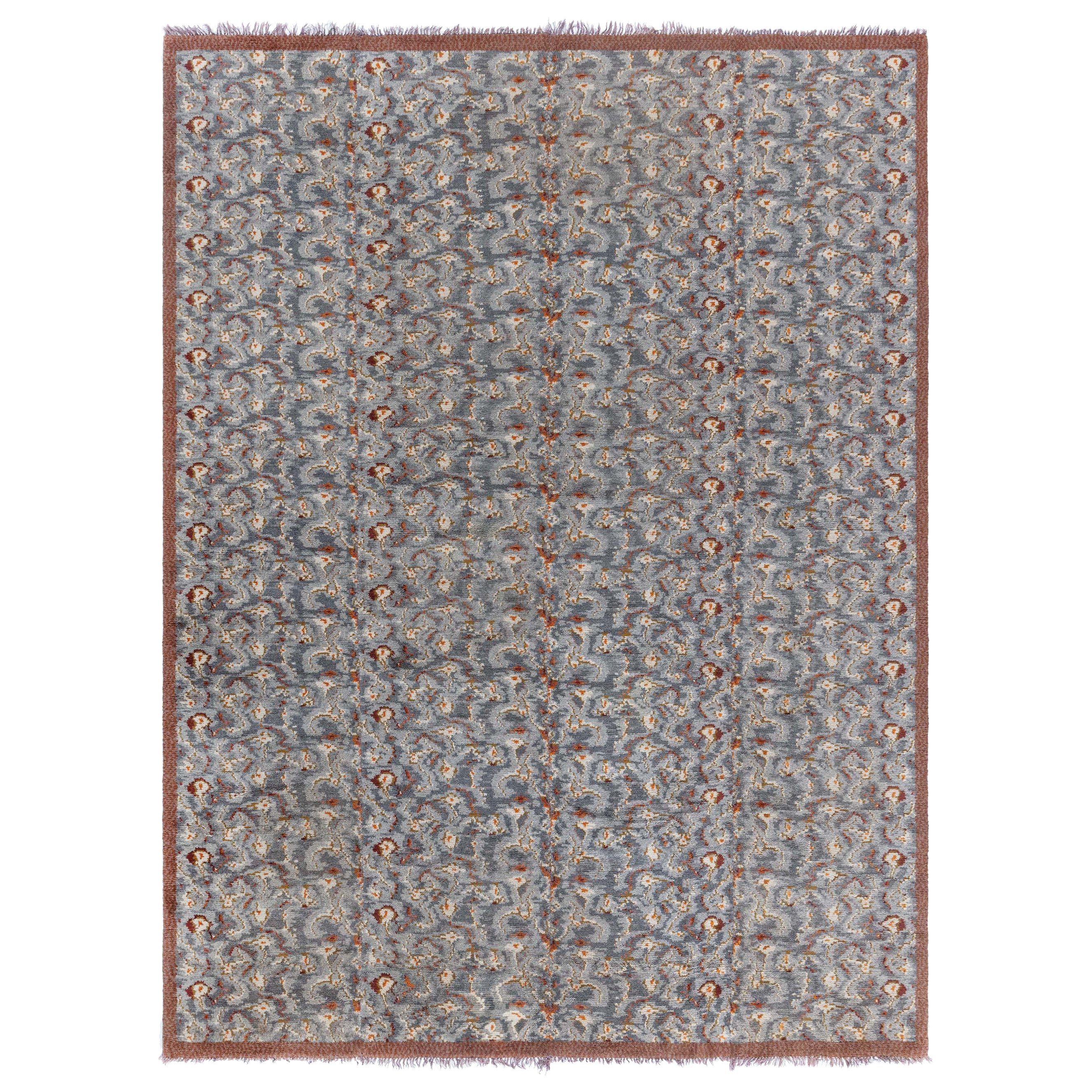 Doris Leslie Blau Mid-20th Century Swedish Pile Rug by Konstfliten, Gothenburg