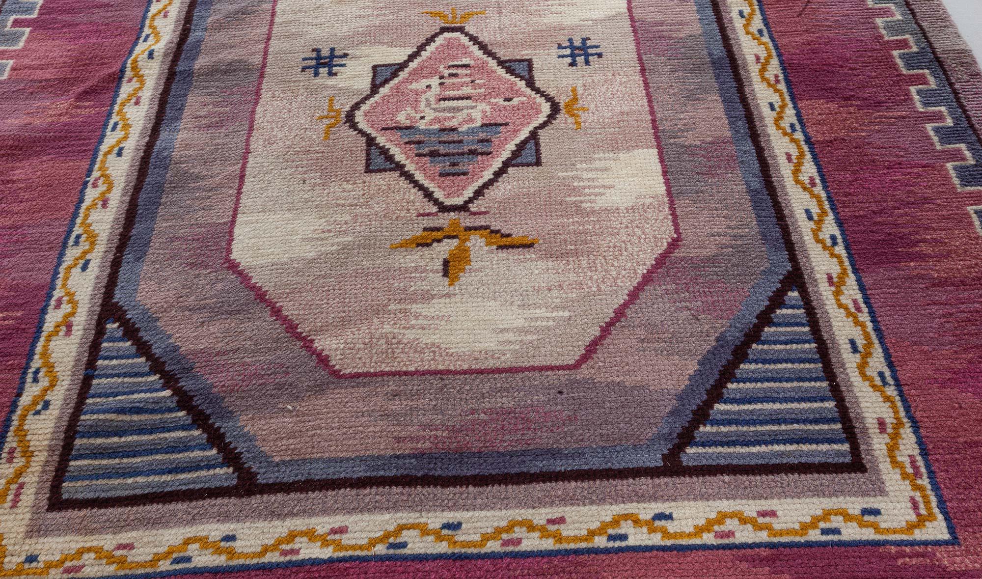 Laine Tapis suédois à poils Doris Leslie Blau du milieu du 20e siècle par Martha Ghan en vente