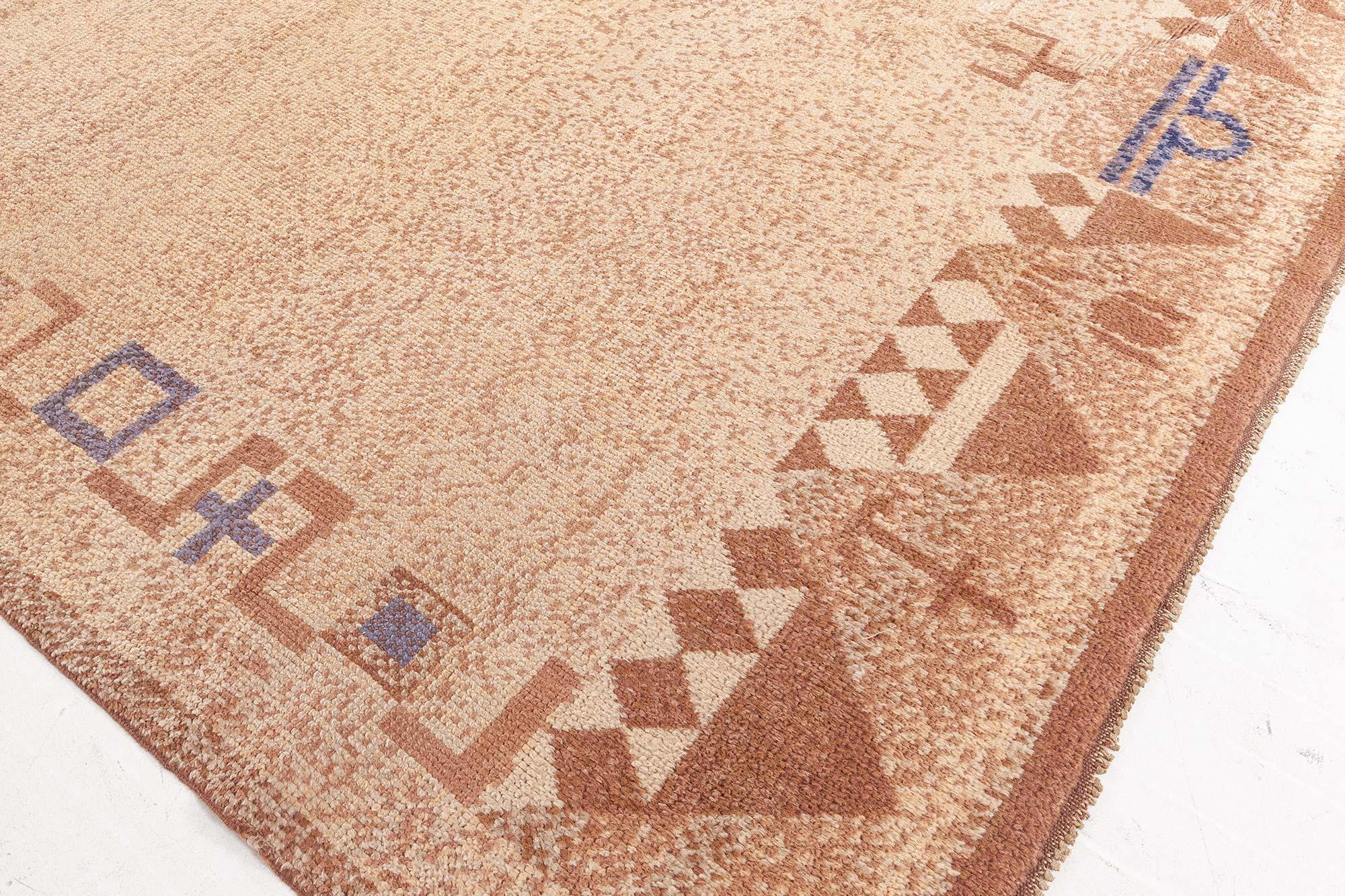 Doris Leslie Blau Alfombra de pelo sueco de mediados del siglo XX Anudado a mano en venta
